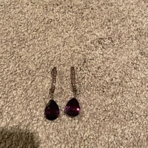 Pink and purple gemstone earrings
